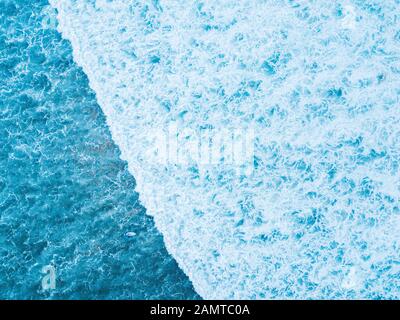 Aerial view of a surfer in the whitewash, Gosford, New South Wales, Australia Stock Photo