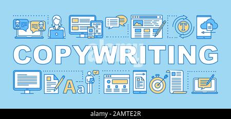 Copywriting word concepts banner. Contextual ads. Advertisement creation. Presentation, website. Isolated lettering typography idea with linear icons. Stock Vector