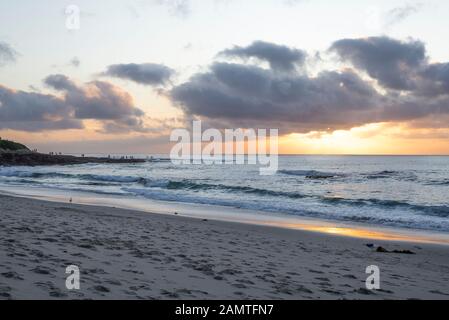 Coastal winter scene at Wipeout Beach.  La Jolla, California, USA. Stock Photo