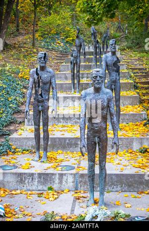Memorial to the victims of Communism, statues in Prague, Czech Republic commemorating the victims of the communist era Stock Photo