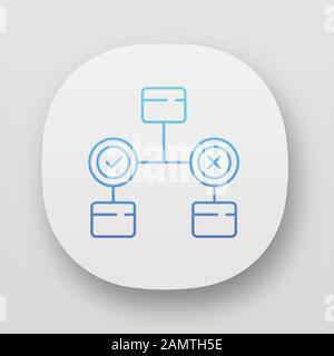 Decision diagram app icon. Block chart. Problem solutions. Operations ...