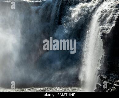 Waterfall on Genesee River in Letchworth State Park, NY Stock Photo