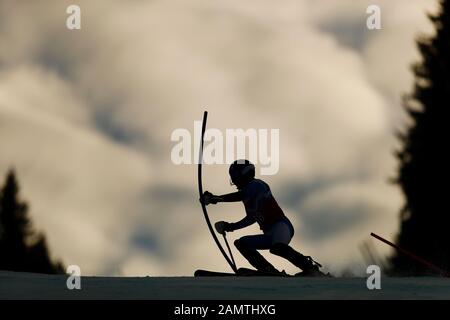 Lausanne, Switzerland. 14th Jan, 2020. General view Alpine Skiing : Men's Slalom at Les Diablerets Alpine Centre during the Lausanne 2020 Winter Youth Olympic Games in Lausanne, Switzerland . Credit: Naoki Morita/AFLO SPORT/Alamy Live News Stock Photo