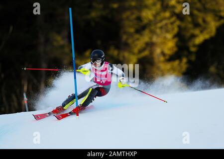 Lausanne, Switzerland. 14th Jan, 2020. Yuka Wakatsuki (JPN) Alpine Skiing : Women's Slalom at Les Diablerets Alpine Centre during the Lausanne 2020 Winter Youth Olympic Games in Lausanne, Switzerland . Credit: Naoki Morita/AFLO SPORT/Alamy Live News Stock Photo