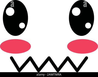 Isolated Kawaii Scared Face Cartoon Vector Design Stock Vector -  Illustration of cute, facial: 169338464