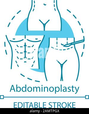 Abdominoplasty concept icon. Aesthetic cosmetic surgery idea thin