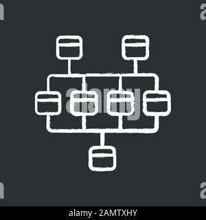 Network diagram chalk icon. Cluster diagram. Vertices and edges of graph. Computer science. Network graphical chart. Computers structure. Interconnect Stock Vector