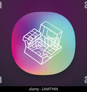 Cosmetic box, tool kit app icon. Professional makeup artist equipment. UI/UX user interface. Web or mobile application. Vector isolated illustration. Stock Vector