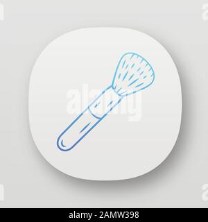 Powder brush, cosmetic equipment app icon. UI/UX user interface. Web or mobile application. Professional makeup artist tool vector isolated illustrati Stock Vector