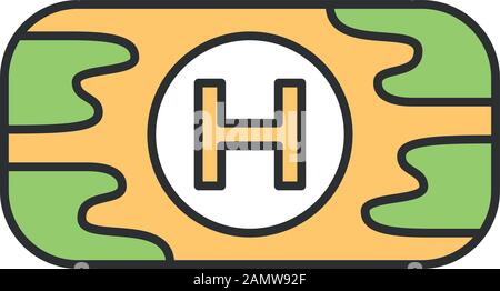 First aid kit color icon. Virtual video game container, equipment. Medical aid bag, treatment for player. Computer game inventory. Esports player item Stock Vector