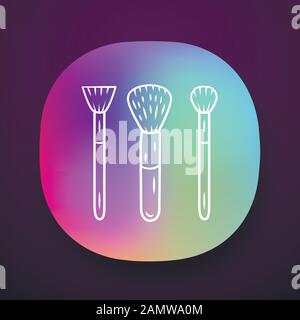Cosmetic accessories, makeup tools app icons set. Feminine fashion, beautician equipment. UI/UX user interface. Web or mobile applications. Beauty sho Stock Vector
