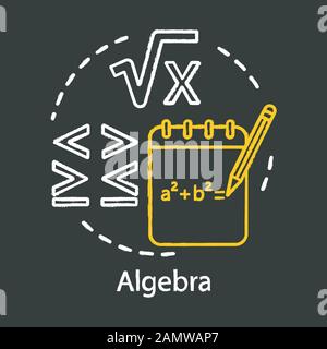 Algebra concept icon. Advanced calculations, learning advanced algebra ...