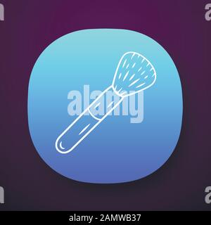 Cosmetic equipment, powder brush app icon. Professional makeup artist tool. UI/UX user interface. Web or mobile application. Vector isolated illustrat Stock Vector