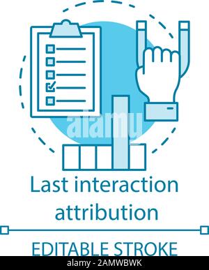 Attribution modeling blue concept icon. Digital marketing benefit idea ...