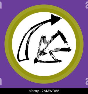 A separate isolated black arrow drawn by hand. Stock Vector