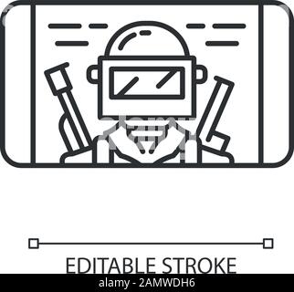 battle royale video game line icon vector illustration Stock Vector ...