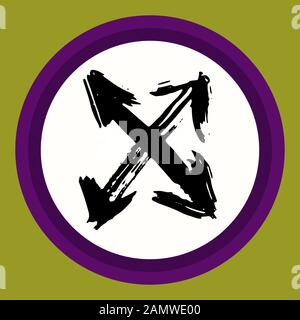 A separate isolated black arrow drawn by hand. Stock Vector