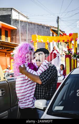 Los Parachicos, Chiapa de Corzo, Meixo Stock Photo