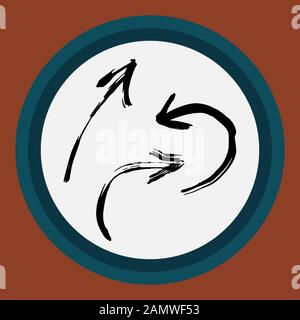 A separate isolated black arrow drawn by hand. Stock Vector