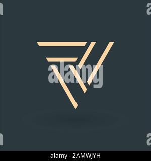 Geometrical triangle linear in three parts logo design. Technology business identity concept. Creative corporate template. Stock Vector illustration Stock Vector
