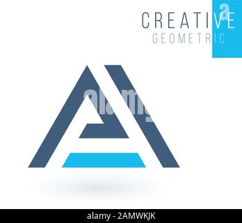 AL LA L A Letter Logo design. Geometric triangle arrow template. Technology business identity concept. Creative corporate template. Stock Vector Stock Vector