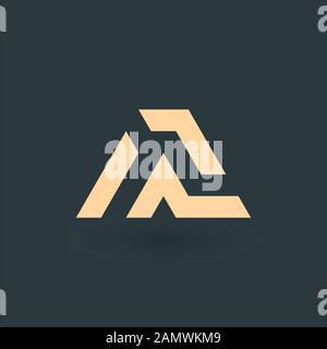 A Letter Logo design. Geometric triangle arrow template. Technology business identity concept. Creative corporate template. Stock Vector illustration Stock Vector