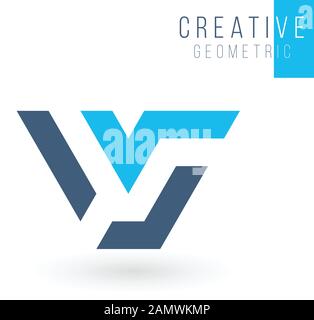 V Letter Logo design. Geometric triangle arrow template. Technology business identity concept. Creative corporate template. Stock Vector illustration Stock Vector
