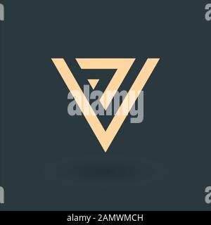 VP V Letter Logo desugn. Geometric triangle arrow template. Technology business identity concept. Creative corporate template. Stock Vector Stock Vector