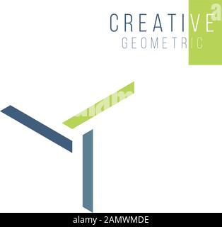 Trinity logo design concept constructed from lines to shape triangle. Stock Vector illustration isolated on white background. Stock Vector
