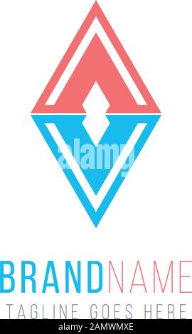 Rhombus abstract vector logo design template. Can represent water and fire Business. Concept for jewelry, fashion concept. Luxury symbol. Stock Vector Stock Vector