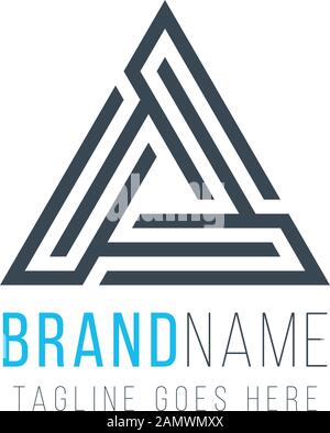 Geometric triangle unity abstract logo design. Technology business identity concept. Creative corporate template. Stock Vector illustration isolated Stock Vector