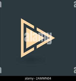 Triangle minimal geometry logo element. Technology business identity concept. Creative corporate template. Stock Vector illustration isolated on green Stock Vector
