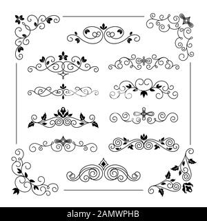 Vintage Vector Frame Border Set Stock Vector