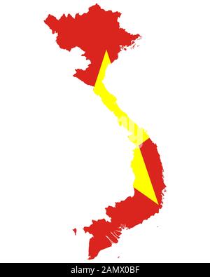 Silhouette of the map of Vietnam with its flag Stock Photo - Alamy
