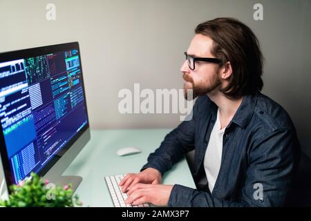 Hacker attack the server in the dark Stock Photo