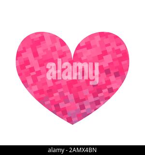 Square texture pink heart. Valentine day card. Vector illustration. Stock Vector