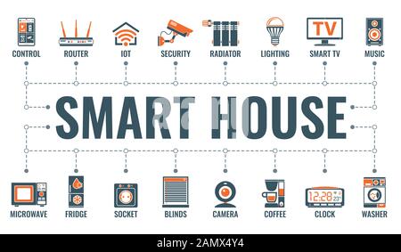 Smart House and internet of things Stock Vector