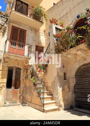 Old house in Ortygia, Syracuse, Sicily, Italy, Stock Photo