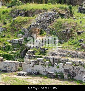 Syracuse Roman Amphitheater, Anfiteatro Romano Stock Photo