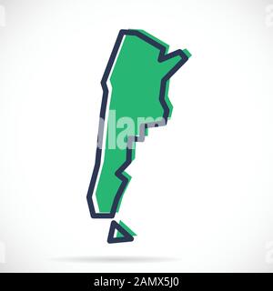 Stylized simple outline map of Argentina Stock Vector