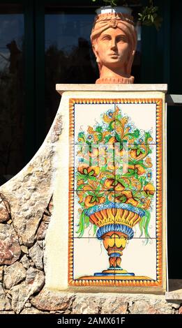 Sicilian ceramic tiles Stock Photo