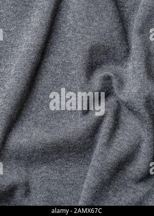 Gray cotton fabric texture. Clothes cotton jersey background with folds Stock Photo