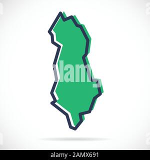 Stylized simple outline map of Albania Stock Vector