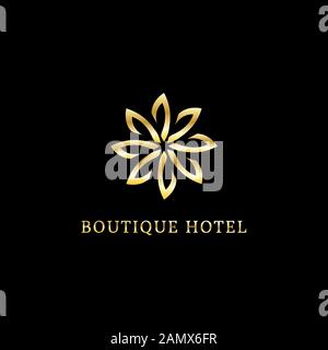 Boutique Hotel Logo Design template, lotus logo stock Stock Vector