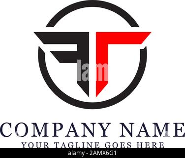 FR letter logo with circle, initial name logo circle Stock Vector