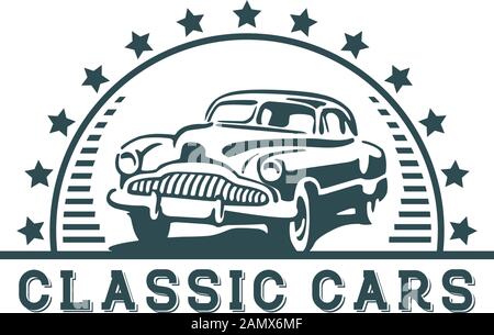 Classic Car restoration logo design, car restoration logo vector Stock Vector
