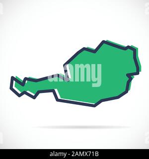 Stylized simple outline map of Austria Stock Vector