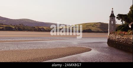 View across the estuary of the River Dwyryd at Portmeirion. Stock Photo