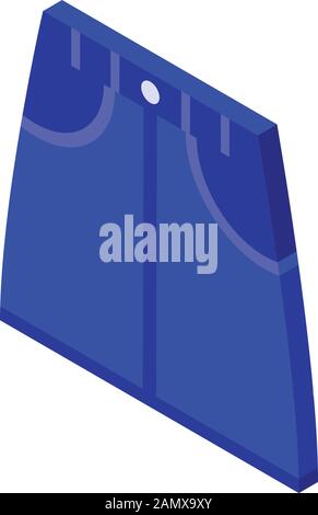 Jeans denim skirt icon, isometric style Stock Vector