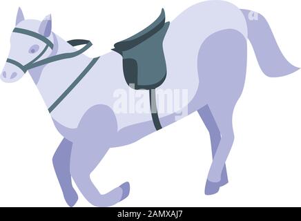 White horse icon, isometric style Stock Vector